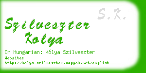 szilveszter kolya business card